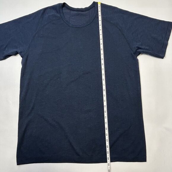 LULULEMON Metal Vent Performance Shirt Mesh Dot Live Practice Mens 2XL Navy Blue - Picture 7 of 9
